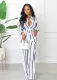 SC Casual Striped Long Sleeve Shirt And Pants 2 Piece Sets MIL-L338
