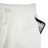 SC White Long Sleeve Shirt And Shorts 2 Piece Sets YF-20081