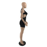 SC Sexy Drawstring Sleeveless Backless Mini Dress IV-8334