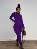 SC Solid Long Sleeve Two Piece Pants Sets ANDF-1396