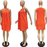 SC Solid Sleeveless Loose Mini Dress BGN-256