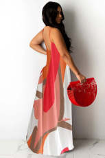 Plus Size Printed Sleeveless Slip Maxi Dress ONY-6012