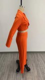 SC Solid Cropped Blazer Pants Two Piece Sets MIL-L341