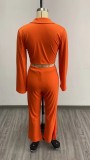 SC Solid Cropped Blazer Pants Two Piece Sets MIL-L341