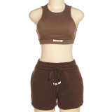 SC Casual Solid Color Tank Top Shorts Set XEF-K21S13113