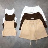 SC Casual Solid Color Tank Top Shorts Set XEF-K21S13113