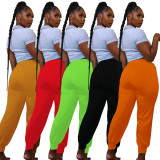 SC Plus Size Solid Casual Sports Pants OY-6376