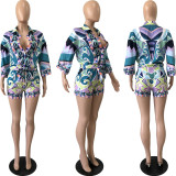 SC Casual Printed Shirt And Shorts 2 Piece Sets YNSF-1845A