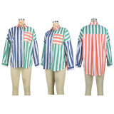 SC Casual Striped Long Sleeve Shirt Top GZYF-8094