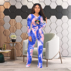 SC Lip Printed Long Sleeve Two Piece Pants Sets OM-1375