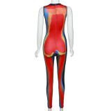 SC Fashion Print Sleeveless Tight Jumpsuits XEF-K22Q14923