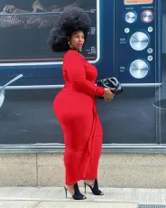 SC Plus Size Sexy One Shoulder Long Sleeve Maxi Dress ME-6103