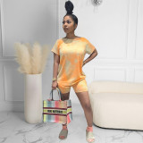 SC Casual Sports Tie Dye Short Sleeve Shorts Two Piece Set GOSD-OS6074