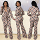 SC Long Sleeve Plaid Print Jumpsuit GOSD-OS6405