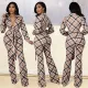 SC Long Sleeve Plaid Print Jumpsuit GOSD-OS6405
