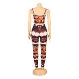 SC Fashion Sexy Print Camisole And Pants Two Piece Set GOSD-OS6191