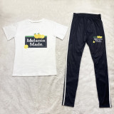 SC Casual Printed T Shirt And Pants 2 Piece Sets SHD-9379
