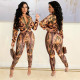 SC Slim Print Zip Long Sleeve And Pants Two Piece Set GOSD-OS6409