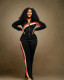 SC Plus Size Zipper Long Sleeve 2 Piece Pants Sets WAF-77495