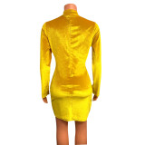 SC Velvet Long Sleeve Mini Dress GOSD-OS6363