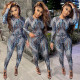SC Print Long Sleeve Two Piece Pants Set GOSD-XM1101
