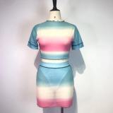 SC Gradient Mesh Sheer Mini Dress Set GWDS-210602