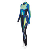 SC Casual Printed Long Sleeve Bodysuit+Pants 2 Piece Sets BLG-269204K
