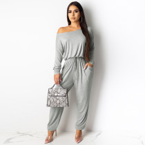 SC Classic Solid Long Sleeve Casual Jumpsuit MA-Y520