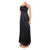 SC Sexy Backless Slit Maxi Dress(Without Belt) GOSD-OS6356