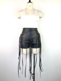 SC Sexy PU Leather Rope Woven Shorts GWDS-220438