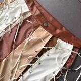 SC Fashion Splice Hollow Bandage PU Leather Pants GWDS-211107