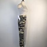 SC Tank Top Camo Splice Pants Two Piece Sets GWDS-220268