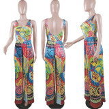 SC Plus Size Printed Casual Sleeveless Jumpsuits GMFF-T098