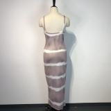 SC Printed Fashion Sexy Sling Maxi Dress GWDS-210616