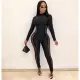 SC Plus Size Sexy Mesh Patchwork Long Sleeve Jumpsuit HMS-5557
