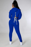 SC Solid Lace-Up Hoodie Pants 2 Piece Sets YD-8651