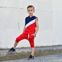 SC Kids Sleeveless Colorblock Hooded Sports Casual Set GYMF-YM045
