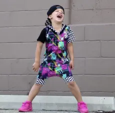SC Kids Printed Hooded Top Shorts Two Piece Set GYMF-YM062