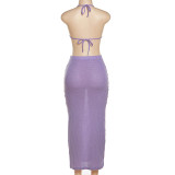 SC Sexy Knitted Cami Top Maxi Skirt 2 Piece Sets XEF-20262