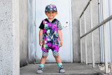 SC Kids Printed Hooded Top Shorts Two Piece Set GYMF-YM062
