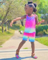 SC Kids Girls Casual Tie Dye Tank Top Shorts Set GYMF-YM064