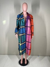 SC Casual Plaid Full Sleeve Long Coat MK-3129