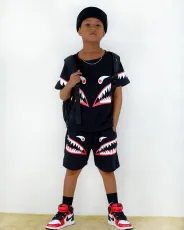 SC Kids Printed T-Shirt Shorts 2 Piece Set GYMF-YM032