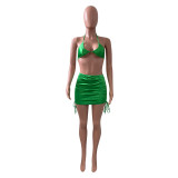 SC Sexy Bra+Long Sleeve Top+Mini Skirt 3 Piece Sets NIK-319