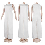 SC Casual Solid Sleeveless Wide Leg Loose Jumpsuit NY-10212