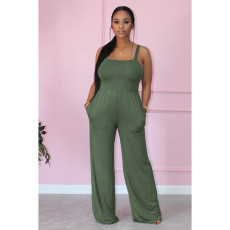 SC Casual Solid Sleeveless Strap Jumpsuit PIN-8702