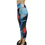SC Casual Printed High Waist Tight Yoga Leggings BN-9338