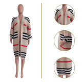 SC Casual Cardigan Long Knit Striped Coat TR-1225