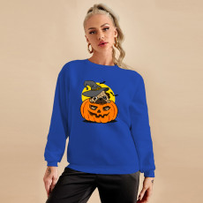 SC Plus Size Halloween Print Sweatshirts Tops YH-5279