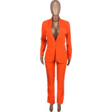 SC Fashion Solid Blazer And Pants Two Piece Set MEI-9280